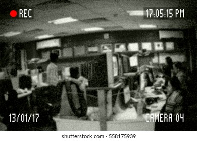 Surveillance Monitor Screen. The Photo Is Generated From A Camera Photo Using Image Processing Software. I Edit As A Surveillance Monitor Screen In A Image Processing Software. It Consist 11 Layers.