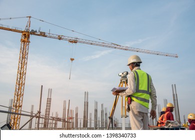 Survey Engineer At Construction Sitte