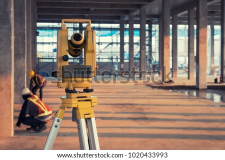 Survey Equipment Construction Site Stock Photo Edit Now 1020433993 - 