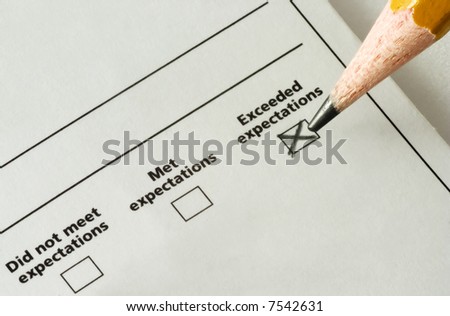 survey with exceeded expectations checked