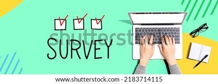 Survey with person using a laptop computer
