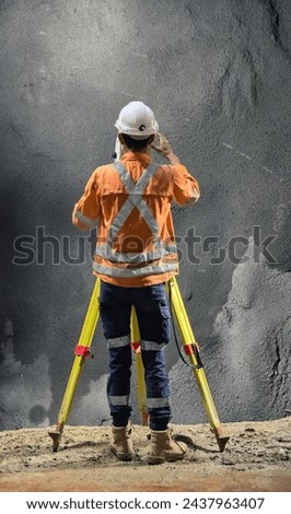 Surveyor surveying mined works underground