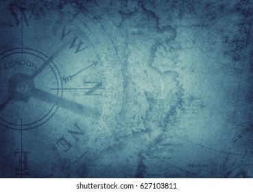 Survival, Exploration And Nautical Theme Grunge Background.