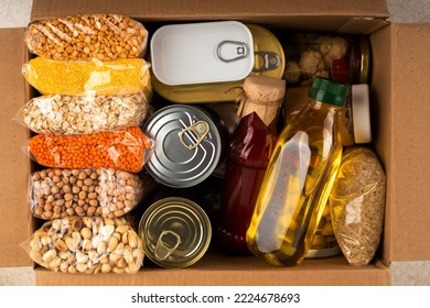 Survival set of nonperishable foods in carton box