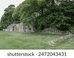 The surviving wall of the refectory building of Southwick Priory Hampshire England