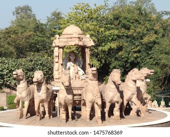 Surya Dev (sun God) With7 Horses At Birla Temple