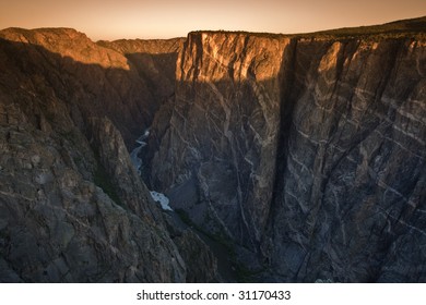 Suset In Black Canyon Of The Gunnison, Colorado