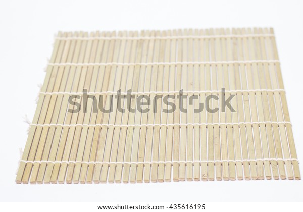 Sushi Bamboo Mat On White Background Stock Photo Edit Now 435616195