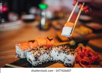 Sushi Bar, People Eating Sushi 