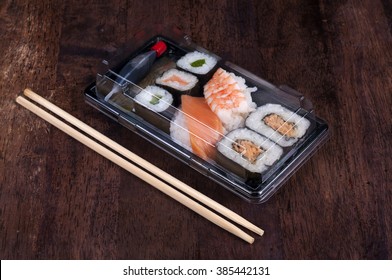 sushi box with assorted sushi pieces - Powered by Shutterstock