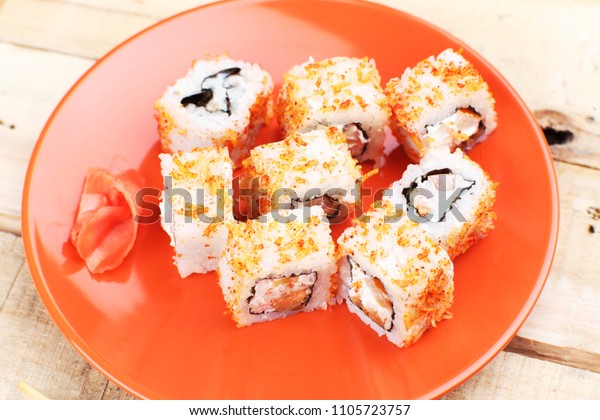 Sushi Caviar Flying Fish Sushi Rolls Stock Photo Edit Now