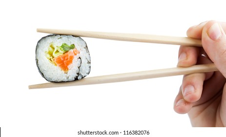 Sushi With Chopsticks