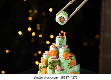 Sushi Christmas Tree In Green Color