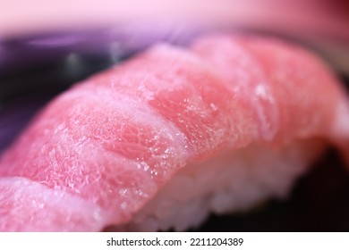 Sushi Food Is Japanese Tradition Good Food For Healthy You Special Bluefin Tuna Cheek, Young Yellow Tail, Red Shrimp With Shrimp Sauce