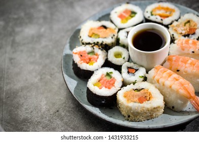 Sushi Plate With Soy Sauce