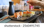 Sushi Platter Featuring Fresh Rolls Offers Exceptional Gourmet Dining Experience, Perfect For Food Lovers Seeking Exquisite Japanese Cuisine With Fresh Ingredients, Impressive Presentation