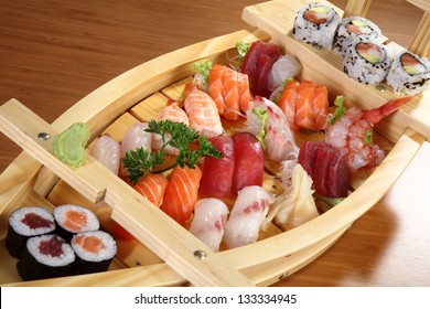 Sushi Platter Of Wood