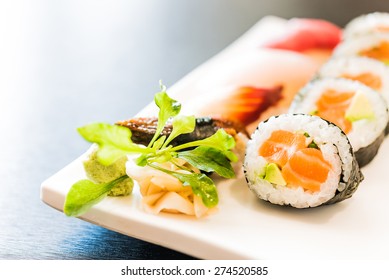 Sushi Rice Roll Japanese Food Style - Selective Focus Point