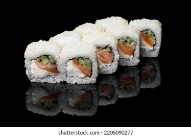 Sushi Roll Black Mirror Background 