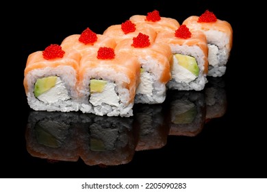 Sushi Roll Black Mirror Background 