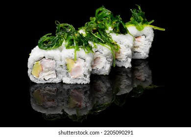 Sushi Roll Black Mirror Background 