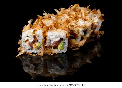 Sushi Roll Black Mirror Background 