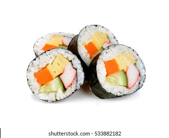 Sushi Roll Isolated On White.