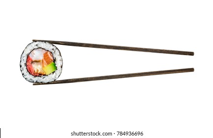 Sushi roll with salmon, shrimps and avocado - Powered by Shutterstock