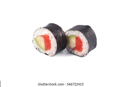 Sushi Rolls On A White Background