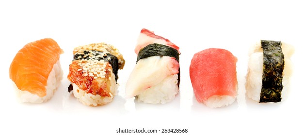 Sushi Set Isolated On White