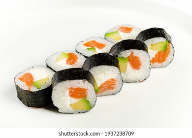 Sushi Set On The White Background