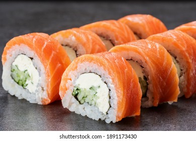 Sushi set philadelphia with cheese and salmon - Powered by Shutterstock