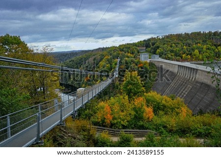A suspansion bridge in the Harz mountains in Germany
