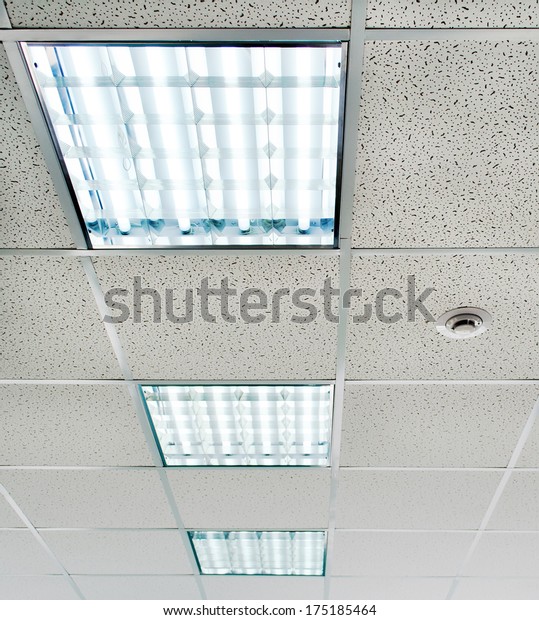 Suspended Ceiling Fluorescent Lighting Smoke Detectors Royalty