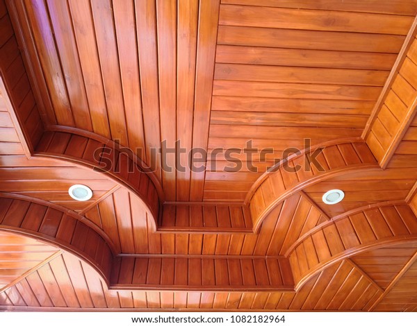 Suspended Ceiling Light Form Oak Board Stock Photo Edit Now