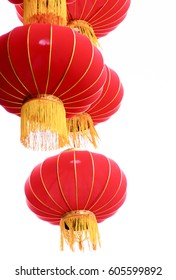 Suspended red lanterns