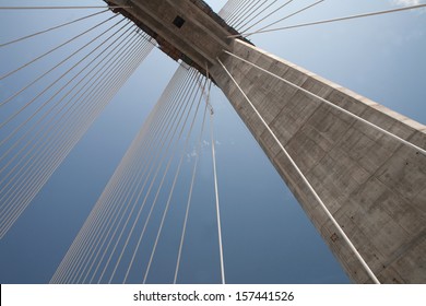 A suspension bridge.