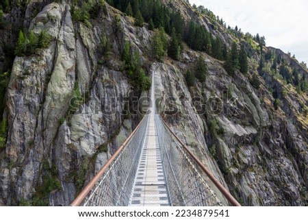 Suspension bridge Aspi - Titter over de Weisswasser gorge (Fieschertal, Bellwald, Valais, Switzerland)