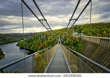 A suspension bridge in the Harz mountains in Germany