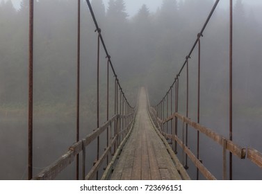 suspension bridge. Leningrad oblast. Russia - Powered by Shutterstock