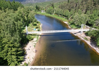 Suspension Bridge Over The River Dee Scotland