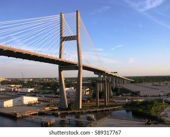 Suspension Bridge Port Of Savannah Georgia