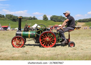 Sussex, UK - 10 July, 2022: Traction Steam Engine. One Of Many On Display At A Steam Rally.