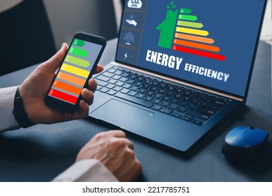 Sustainable Development And Eco House. Ecological House With Low Consumption On Renovation With Insulation. Efficiency Energy Rating Concept.	
