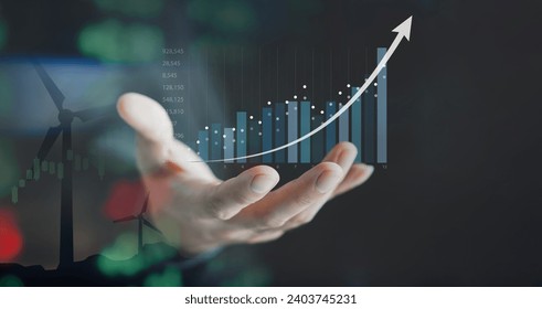 Sustainable energy future market and stock energy market evolution concept
					