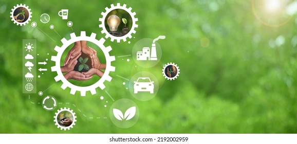 Sustainable Environmental Energy Green Business Goals Sustainable Renewable Energy Development Concept And Ecological Growth With Green Energy ESG Earth Day