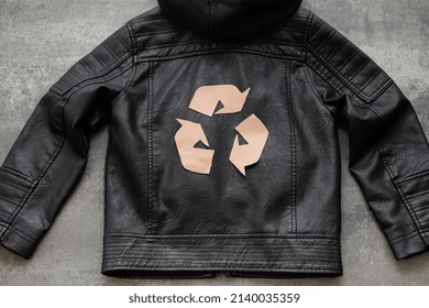 Sustainable And Recycled Jacket Leather. Sustainable Fashion Ecosystem. High Quality Photo