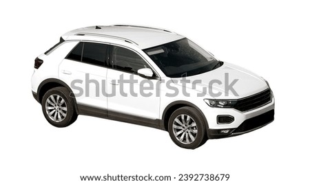 An SUV Car with a Hybrid Engine on an Isolated Road. A Modern and Luxurious Crossover Design for Sport and Family.