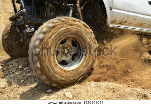 Suv Car Racing Offroad Wheels On Stock Photo Edit Now 1420545059