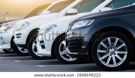 SUV cars in a row. Used car sales